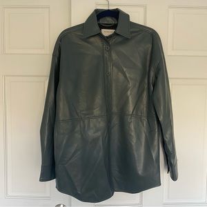 Babaton Pelli vegan leather shirt jacket